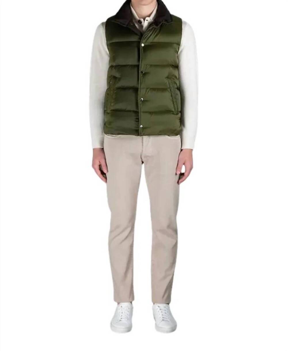 NEW MOORER puffer vest in verde